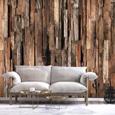 Zelfklevend fotobehang - Wooden Curtain (Brown).