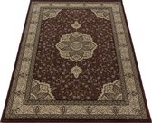 Klassieke oosterse Tapijt 9mm in de Kleur Rood - Beige