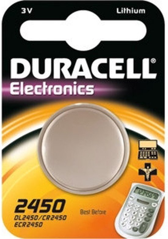 Duracell CR2450 Lithium knoopcel batterij - 3V - 1 stuk - Duracell