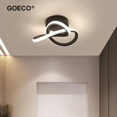 Goeco® Plafonnière bloem modern landelijk – plafondlamp led – verlichting – slaapkamer woonkamer gang-  zwart