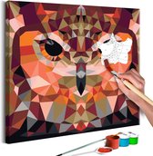 Doe-het-zelf op canvas schilderen - Owl (Geometrical).