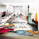 Fotobehangkoning - Behang - Vliesbehang - Fotobehang - New York streets - Amerika - 250 x 175 cm