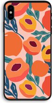 Case Company® - iPhone XS hoesje - Perzik - 100% Biologisch Afbreekbaar - Duurzaam - Biodegradable Soft Case - Milieuvriendelijke Print op Achterkant - Zwarte Zijkanten - Bescherming Over de 