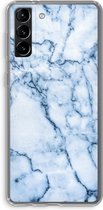 CaseCompany® - Galaxy S21 Plus hoesje - Blauw marmer - Soft Case / Cover - Bescherming aan alle Kanten - Zijkanten Transparant - Bescherming Over de Schermrand - Back Cover