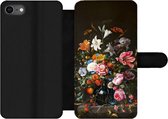 Bookcase Geschikt voor iPhone SE 2020 telefoonhoesje - Vaas met bloemen - Jan Davidsz de Heem - Kunst - Met vakjes - Wallet case met magneetsluiting