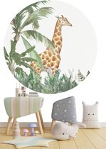 Behangcirkel Giraffe in de jungle | ⌀ 155 cm | Wandecoratie | Wandcirkel