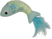 Happy pet mermaid vis met veren blauw