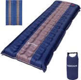 Sellavy® Slaapmat- Opblaasbaar Slaapmatje - 1 Persoons - Ingebouwde Pomp-Isolerende opblaasbare campingmat - Outdoor/Camping bed-Luchtbed-190x60x12cm - Blauw