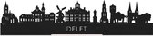 Standing Skyline Delft Zwart hout - 40 cm - Woondecoratie design - Decoratie om neer te zetten - WoodWideCities