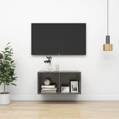 vidaXL Tv-wandmeubel 37x37x72 cm spaanplaat hoogglans grijs