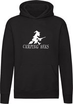 Camping heks Hoodie - toveren - bezem - magie - caravan - camper - kamperen - vakantie - witch - halloween - grappig - unisex - trui - sweater - capuchon