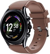 Siliconen Smartwatch bandje - Geschikt voor  Fossil Gen 6 - 44mm siliconen bandje - koffiebruin - Strap-it Horlogeband / Polsband / Armband