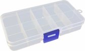 Fako Bijoux® - Opbergdoos - 10 Vakjes - Kralendoos - Opbergbox - Sorteerdoos - Verdeeldoos - Box - 13x6.5x2cm - 2 Stuks