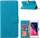 LuxeBass Hoesje geschikt voor iPhone 7/8 SE (2020) - Bookcase Turquoise - portemonnee hoesje - telefoonhoes - gsm hoes - telefoonhoesjes