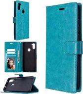 LuxeBass Hoesje geschikt voor Samsung Galaxy A11 hoesje bookcase - Turquoise - telefoonhoes - gsm hoes - telefoonhoesjes