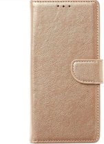 Hoesje geschikt voor Samsung Galaxy M12 hoesje bookcase Goud van LuxeBass - bookcase - boekhoesje - book case - boek hoesje