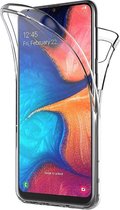 LuxeBass Hoesje geschikt voor Samsung Galaxy A20e - Dubbelzijdig Siliconen hoesje - 2 in 1 (360 graden) - telefoonhoes - gsm hoes - gsm hoesjes