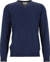 Michaelis heren trui wolmengsel - slim fit met V-hals - marine blauw -  Maat: M