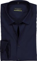 ETERNA super slim fit stretch overhemd - donkerblauw - Strijkvrij - Boordmaat: 38