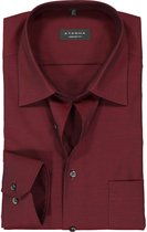 ETERNA overhemd comfort fit - bordeaux rood - Strijkvrij - Boordmaat: 45