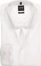 OLYMP Level 5 body fit overhemd - mouwlengte 7 - wit - Strijkvriendelijk - Boordmaat: 46