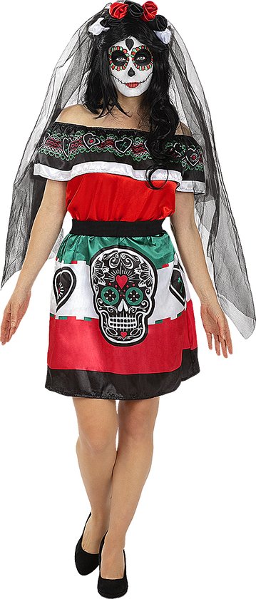 FUNIDELIA Catrina Mexicaans Kostuum voor vrouwen - Maat: M - Zwart
