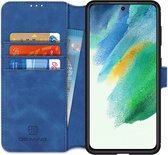 DG Ming Samsung Galaxy S21 FE Hoesje Retro Wallet Book Case Blauw