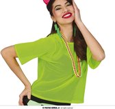 Guirca - Jaren 80 & 90 Kostuum - So 80s Visnet Neon Groen Shirt Vrouw - groen - One Size - Carnavalskleding - Verkleedkleding