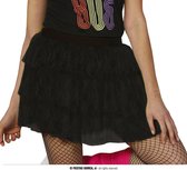 Guirca - Jaren 80 & 90 Kostuum - 80s Kanten Rok Zwart Vrouw - zwart - One Size - Halloween - Verkleedkleding