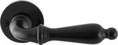 GPF6215.00 smeedijzer zwart Muki deurkruk op ronde rozet, 53x5mm