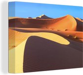 Canvas Schilderij Zandduinen in de Sahara Woestijn - 120x90 cm - Wanddecoratie