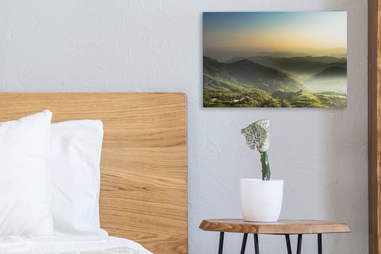 Tableau sur toile Paysage naturel brumeux - 30x20 cm - Décoration murale