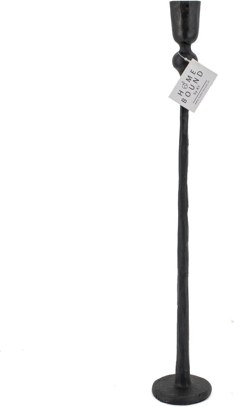 Spetebo Metalen kandelaar met decoratief glas - klein / 9,5 x 7,5 cm - zwarte kandelaar voor staafkaarsen - tafelkaarsenhouder met deksel tafel kaarsen kandelaar (klein