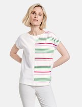 GERRY WEBER Dames Shirt met gestreepte patch, organic cotton