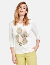 GERRY WEBER Dames Shirt met 3/4-mouwen en print op de voorkant