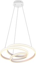 LED Hanglamp - Trinon Yarino - 60W - Aanpasbare Kleur - Dimbaar - Rond - Mat Wit - Aluminium