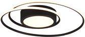 LED Plafondlamp - Plafondverlichting - Trion Yivon - 56W - Aanpasbare Kleur - Dimbaar - Rond - Mat Zwart - Aluminium - BSE