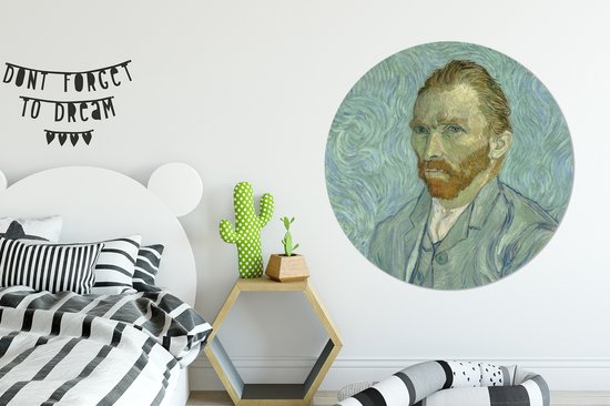 WallCircle - Cercle mural - Cercle mural - Autoportrait - Peinture de Vincent van Gogh - Aluminium - Dibond - 140x140 cm - Intérieur et extérieur