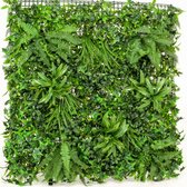 Emerald - Kunst Plantenwand Living 100x100cm - Kunstplanten voor binnen