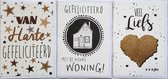 Nieuwe Woning + Hartelijk Gefeliciteerd + Veel Liefs – 3 Wenskaarten - 12 x 17 cm – WON-303