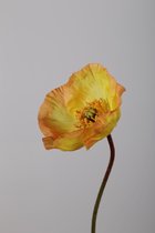 Kunstbloem - Klaproos - topkwaliteit decoratie - 2 stuks - zijden bloem - Geel - 68 cm hoog
