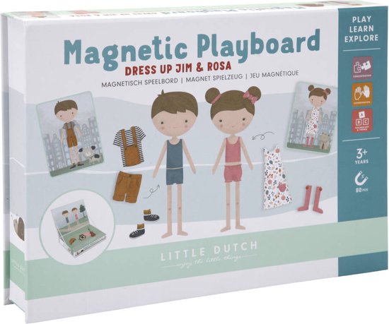 Afbeelding van het spel Little Dutch Magnetic Playboard Jim & Rosa