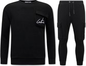 Trendy Tracksuit Heren Casual - Zwart