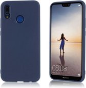 Siliconen Backcover Hoesje Huawei P20 Lite Blauw - Telefoonhoesje - Smartphonehoesje