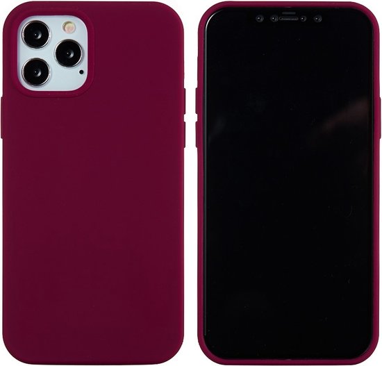 Lunso - Softcase Backcover hoes - Geschikt voor iPhone 13 Pro - Wijnrood