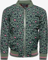 TwoDay meisjes bomber jas met luipaardprint - Groen - Maat 98 - Zomerjas