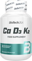 Mineralen - Calcium + Vitamin D3 + k2 90 Capsules - BiotechUSA