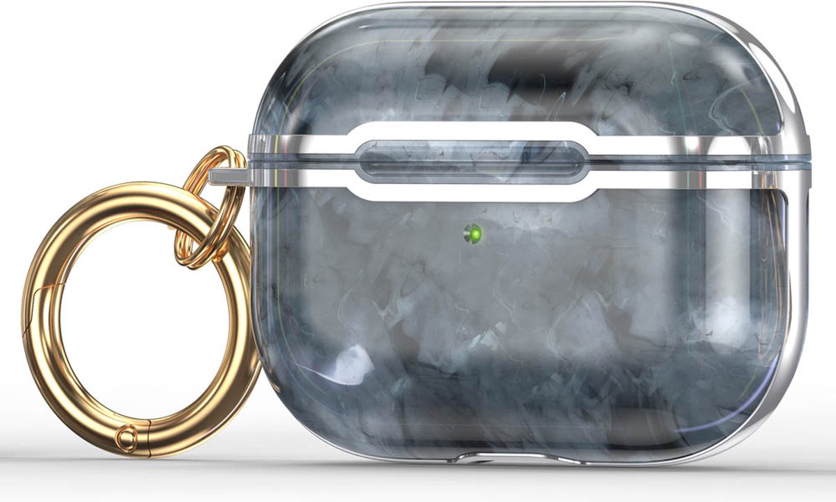 Case cover - Apple Airpods 3 - grijs zilver - siliconen marmer patroon
