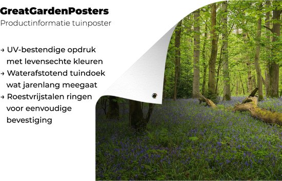 Décoration murale Fleurs - Forêt - Blauw - 180x120 cm - Poster jardin - Toile jardin - Poster extérieur