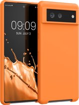 kwmobile telefoonhoesje voor Google Pixel 6 - Hoesje met siliconen coating - Smartphone case in fruitig oranje
